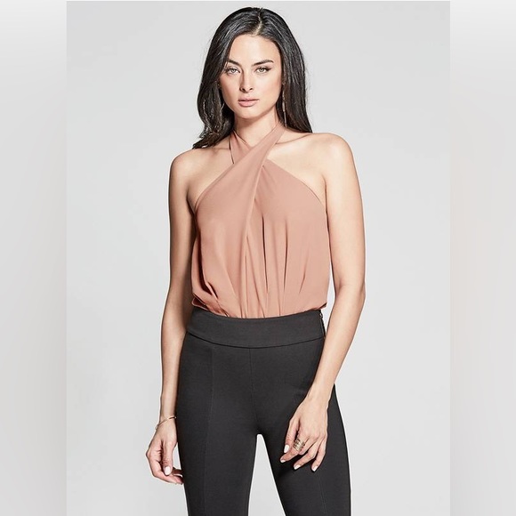 NWOT Marciano Dominica Tie-Back Bodysuit in Rose Gold - Picture 6 of 7